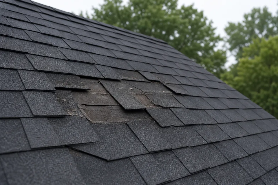 Hail and wind damage roof inspection